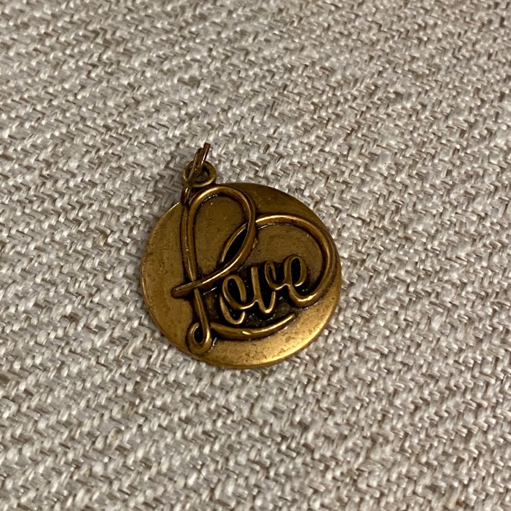 Alex and Ani goldtone love charm necklace pendant